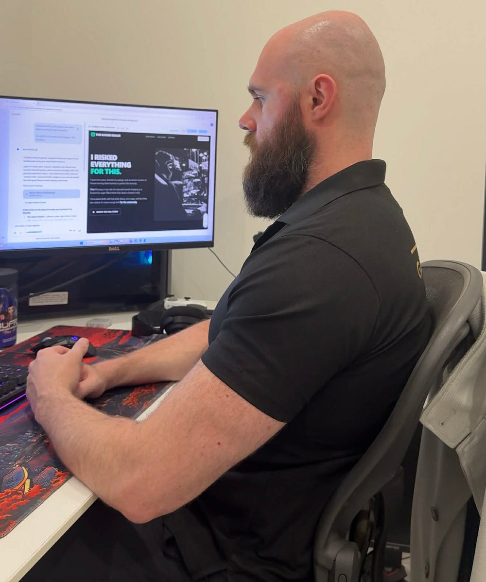 Founder at his gaming desk